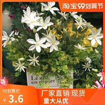 Single wedding floral flower clematis simulation flower hotel wedding hall stage layout soft decoration fake flower batch