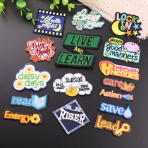 Fashion Europe and the United States popular computer embroidery chapter creative English word embroidery cloth stickers clothes pants bags decorative stickers