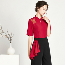 Tangyue 2020 spring and summer new reflexology technician work clothes middle sleeve reflexology shop foot bath health hall womens clothing