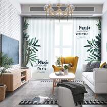  Korean-style European-style personality small fresh curtains ins2020 new hall bedroom floor-to-ceiling bay window punch-free installation