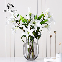 Moisturizing lily flower simulation bouquet living room large floor-to-ceiling fake flower table with floral decoration