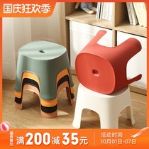 Nordic minimalist household plastic stool low stool thickened childrens bench adult shoe stool bathroom non-slip row stool