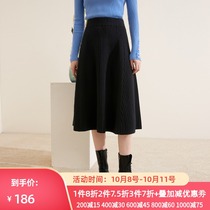 Three-color 2020 winter womens A pendulum French elegant knitted skirt skirt skirt small black skirt D046964M70