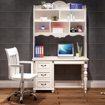 American new childrens corner Korean pastoral bedroom computer desk home solid wood writing desk bookcase bookshelf combination
