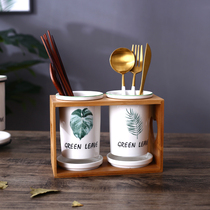 Chopsticks cage household ceramic chopsticks tube drain kitchen chopsticks rack Nordic storage box rack chopsticks Chopsticks tube