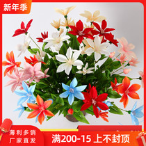 Simulation floral bouquet iron wire orchid wedding decoration flower clematis fake flower silk flower wedding flower arrangement home decoration