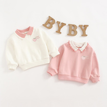 Girl Spring and Autumn Sweater 0-3 years old girl baby Autumn childrens shirt baby base shirt cotton coat