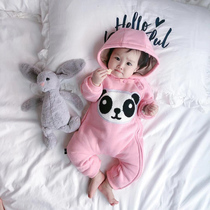 Baby jumpsuit spring and autumn newborn clothes for men and women Baby long sleeve climbing clothes ha clothes out baby clothes early winter
