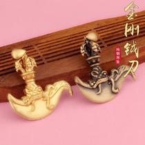 Three cartoonists Concealed Secret Instrument Pure Bronze Diamond Pestle Crescent Moon Tooth Knife Pendant Axe Knife Men And Womens Pendant Birthday Gifts