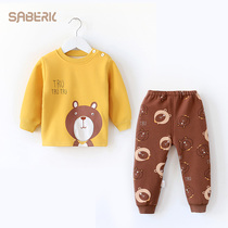Small Shells Baby Boy Clothes Underwear Suit Plus Suede Thickened Autumn Winter Mens Baby Clothes Girl Warm Two Sets
