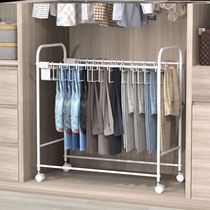 Pants storage floor space-saving finishing rack Trouser rack Wardrobe built-in artifact Removable trolley shelf