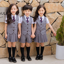 Kindergarten garden clothes Summer clothes Girls  school uniform set College style British childrens primary school class clothes Graduation photo clothing