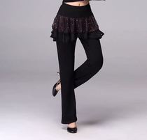  Yang Liping new dance pants female plus velvet trousers square dance with small skirt dance pants plus fat plus size