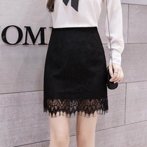 Tide brand lace short skirt hip 2021 summer new yarn mesh tassel high waist openwork one-step package skirt skirt