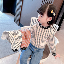 Girls spring and autumn base shirt fashion Korean long sleeve T-shirt 2021 new female baby Foreign style coat Autumn Tide 3