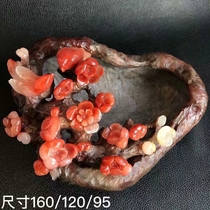 Shoushan crystal hibiscus stone happy eyebrow tip potted brush wash natural ingenious carving without paste