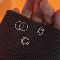 Mighty Hitch Small Ear Ring THROUGH BODY 925 PURE SILVER BRIEF ABOUT 100 HITCH RING VEGETARIAN RING GLOSSY ROUND EAR PENDANT WOMAN