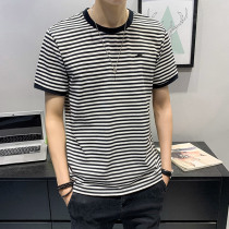 Stripe T-Shirt Male Short Sleeve Summer 2022 New Trend Easy half sleeve Chauded blouses Compassionate Lins Summer Clothing