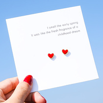 Ear clip without ear hole female simple small mini red love small earrings East gate students children cute earrings