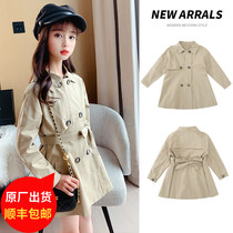Girls' Coat Spring 2021 New Foreign Style Net Red Leisure Big Children Fashion Coat Little Girl British Coat Tide