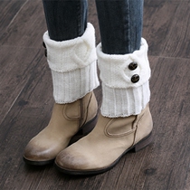 Retro Inlan wind warm boots Protective Calf Socks sashimi shorts buttons Deco warm feet Wrist Fashion