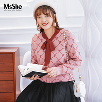 (Annual meeting jersey) Large size womens winter strappy jacquard imitation rabbit velvet yarn design sense niche soft waxy sweater