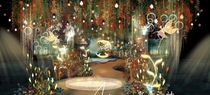 Mori Green Elf Moon Forest Wedding Hand-painted renderings High-end fine psd layered file design