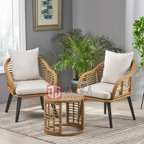 Outdoor table and chair courtyard garden leisure open air terrace wicker chair combination Nordic outdoor balcony small table and chair waterproof