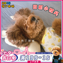 Pudding sister Japanese pet pillow Dog Teddy bear handmade cotton styling cute small pillow