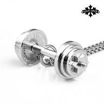 YC fashion fitness dumbbell necklace men and women titanium steel detachable barbell pendant Japanese and Korean couple collarbone