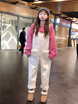 BORAKOO Korea East Grand Mendong knock ke love ~ beige Lamb hair pocket loose crotch pants