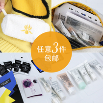 Three pieces of Heathley sample collection of flower fragrance moisturizer beauty neck cream shampoo hair mask