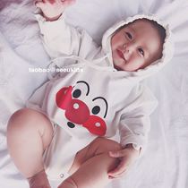 seeukids 2021 Baby children male and female baby cartoon pattern Anpanman hooded cotton romper climbing suit