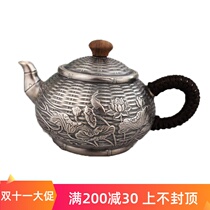 Silver pot sterling silver 999 silver teapot handmade silver teapot handmade pot full silver kung fu tea set