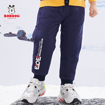 Babu Bean Boy Clothing Boy Pants Winter Thickening Warm Children Plus Suede Trousers Foreign Air Casual Sports Cotton Pants Tide