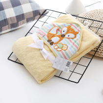 Foreign trade baby cuddled by 1 0X1 0 m Increase thickened towel with cap cuddled by bath towels Sweat Cartoon