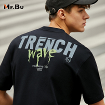 Mr Bu long suede cotton short sleeve T-shirt male spring summer personality handsome gas printed short sleeve t tide GT01195