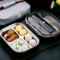 304 stainless steel grid insulated lunch box Japanese lunch box 2 single layer double layer separated students adult children lunch box