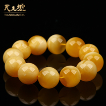 Tianguang Xu natural beeswax handstring chicken oil yellow amber bracelet yellow honey man beaded bracelet with certificate