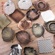 Yunchuan world alloy coaster Metal cup holder Square creative tea set Imitation copper sterling silver tea mat Round tea set accessories