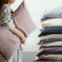 Imported French linen yarn 100% pure linen pillowcase 48*74 rustic cool sweat-absorbing multi-color optional special