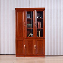 Office cabinet File cabinet Wooden lockable data cabinet Paint veneer locker Bookcase with glass door