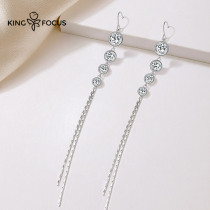 Senior sense crystal earrings 2020 new fashion long tassel retro port air quality drop earrings women sterling silver earrings