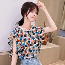 Snowspun Shirt Woman Design Sensation a very fairys blouse 2022 Summer new Broken Flowers Short Sleeve Super Fairy