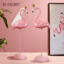 Nordic creative modern flamingo send girlfriends practical engagement gifts newlywed wedding gifts natural pair of ornaments