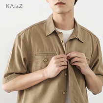 Summer Tencel Shirt men 2021 New loose trend design sense casual thin men short sleeve linen shirt