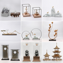 New Chinese style modern creative simple ceramic copper bird ornaments model room living room TV cabinet porch soft decorations