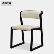 Italian light luxury dining chair Modern simple Nordic leather solid wood chair New Chinese backrest Simple household designer