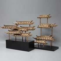 New Chinese Meditation Style Board Room Home Living Room Soft Decoration House Fall House Styling Pendulum Metal Artwork