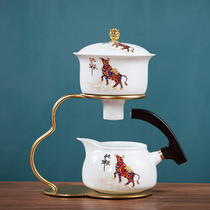 DeHua white porcelain ceramic kung fu tea set home tea maker office meeting room lazy person automatic Bowl Pot Pot